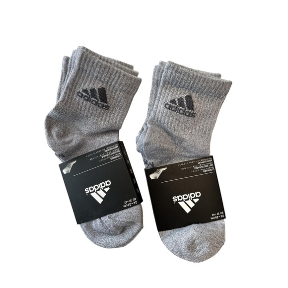 adidas Other - Adidas No Show Socks Mens Small EU 39-42 Gray Cushioned Arch Support 6 Pairs